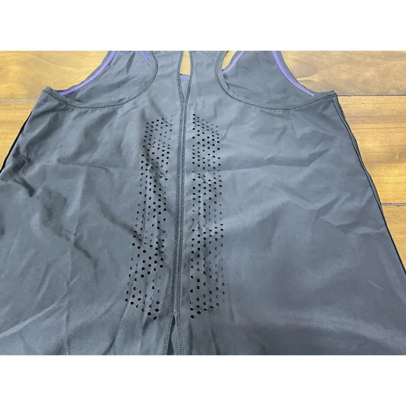 Ivivva by Lululemon Girl’s Cut Out Design Tank Top Size 14 Black Purple - Picture 7 of 7
